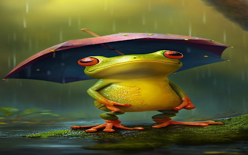 Frog holding umbrella wallpaper from Chrome web store to be run with OffiDocs Chromium online Frog holding umbrella wallpaper from Chrome web store to be run with OffiDocs Chromium online