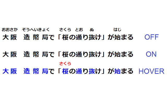 Furigana Toggle from Chrome web store to be run with OffiDocs Chromium online Furigana Toggle from Chrome web store to be run with OffiDocs Chromium online