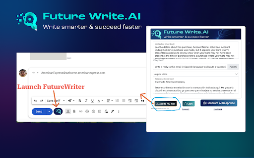 FutureWrite AI for Writing More w/ ChatGPT from Chrome web store to be run with OffiDocs Chromium online FutureWrite AI for Writing More w/ ChatGPT from Chrome web store to be run with OffiDocs Chromium online