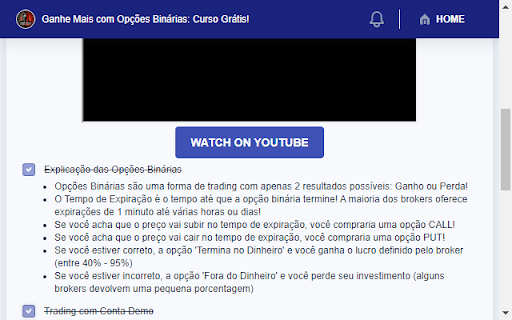 Ganhe Mais com Opções Binárias: Curso Grátis! from Chrome web store to be run with OffiDocs Chromium online Ganhe Mais com Opções Binárias: Curso Grátis! from Chrome web store to be run with OffiDocs Chromium online
