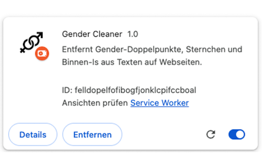 Gender Cleaner from Chrome web store to be run with OffiDocs Chromium online Gender Cleaner from Chrome web store to be run with OffiDocs Chromium online