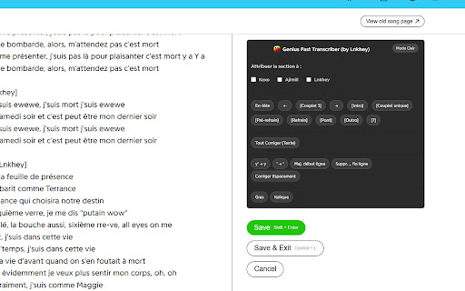 Genius Fast Transcriber (by Lnkhey) from Chrome web store to be run with OffiDocs Chromium online Genius Fast Transcriber (by Lnkhey) from Chrome web store to be run with OffiDocs Chromium online