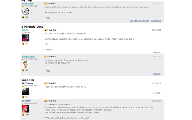 Geocaching.com Friends Logs from Chrome web store to be run with OffiDocs Chromium online Geocaching.com Friends Logs from Chrome web store to be run with OffiDocs Chromium online