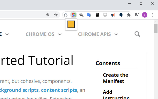Getting Started Example from Chrome web store to be run with OffiDocs Chromium online Getting Started Example from Chrome web store to be run with OffiDocs Chromium online