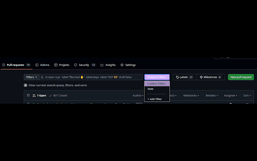 GitHub PR Custom Filter from Chrome web store to be run with OffiDocs Chromium online GitHub PR Custom Filter from Chrome web store to be run with OffiDocs Chromium online