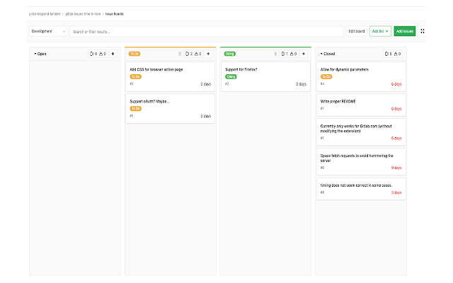 Gitlab Issues Time In Lane (GITIL) from Chrome web store to be run with OffiDocs Chromium online Gitlab Issues Time In Lane (GITIL) from Chrome web store to be run with OffiDocs Chromium online
