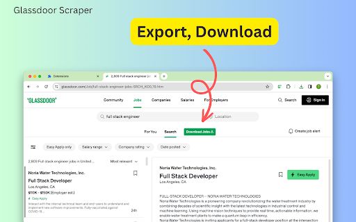 Glassdoor Scraper from Chrome web store to be run with OffiDocs Chromium online Glassdoor Scraper from Chrome web store to be run with OffiDocs Chromium online
