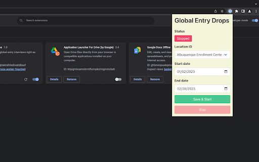 Global Entry Drops from Chrome web store to be run with OffiDocs Chromium online Global Entry Drops from Chrome web store to be run with OffiDocs Chromium online