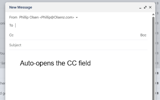 Gmail Auto Open CC from Chrome web store to be run with OffiDocs Chromium online Gmail Auto Open CC from Chrome web store to be run with OffiDocs Chromium online