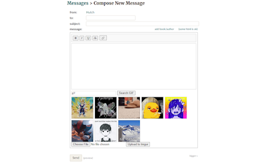 Goodreads Messenger WYSIWYG Tenor GIF Search from Chrome web store to be run with OffiDocs Chromium online Goodreads Messenger WYSIWYG Tenor GIF Search from Chrome web store to be run with OffiDocs Chromium online