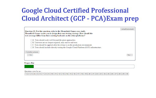 Google Cloud Certified Professional Cloud Architect (GCP PCA)prep plugin from Chrome web store to be run with OffiDocs Chromium online Google Cloud Certified Professional Cloud Architect (GCP PCA)prep plugin from Chrome web store to be run with OffiDocs Chromium online