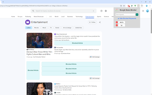Google News Blocker from Chrome web store to be run with OffiDocs Chromium online Google News Blocker from Chrome web store to be run with OffiDocs Chromium online