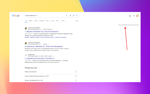 Google Search Results Counter from Chrome web store to be run with OffiDocs Chromium online Google Search Results Counter from Chrome web store to be run with OffiDocs Chromium online