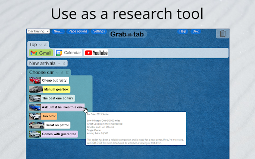 Grab n tab from Chrome web store to be run with OffiDocs Chromium online Grab n tab from Chrome web store to be run with OffiDocs Chromium online