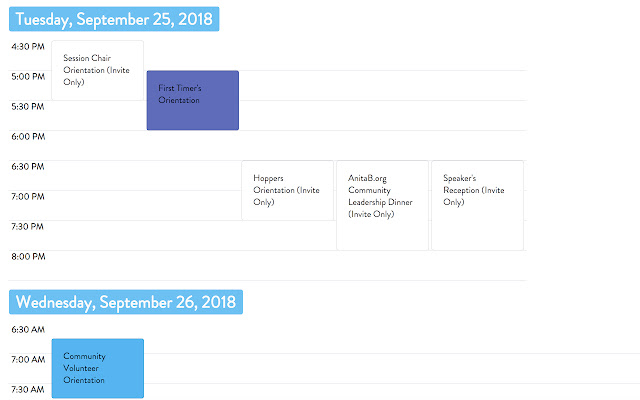 Grace Hopper 2018 Calendar View from Chrome web store to be run with OffiDocs Chromium online Grace Hopper 2018 Calendar View from Chrome web store to be run with OffiDocs Chromium online