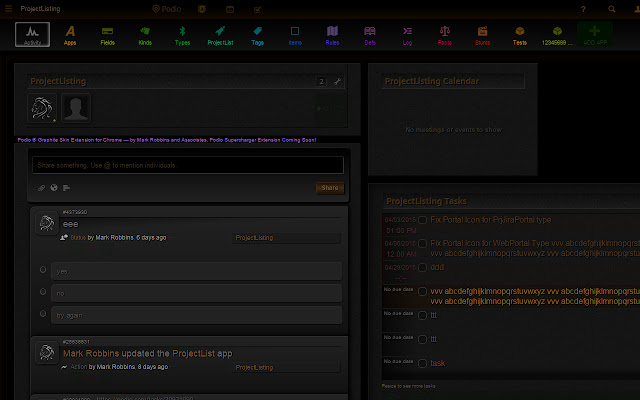 Graphite Skin for Podio from Chrome web store to be run with OffiDocs Chromium online Graphite Skin for Podio from Chrome web store to be run with OffiDocs Chromium online