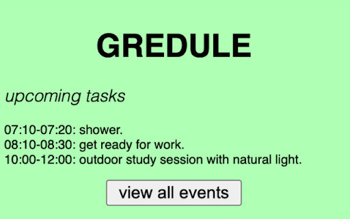 Gredule from Chrome web store to be run with OffiDocs Chromium online Gredule from Chrome web store to be run with OffiDocs Chromium online