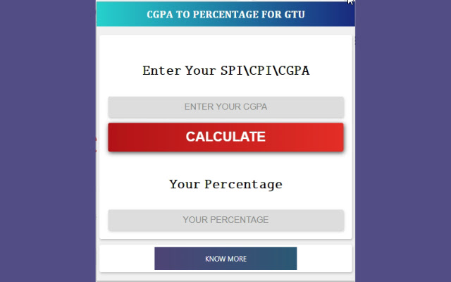 GTU CGPA to PERCENTAGE Calculator from Chrome web store to be run with OffiDocs Chromium online GTU CGPA to PERCENTAGE Calculator from Chrome web store to be run with OffiDocs Chromium online