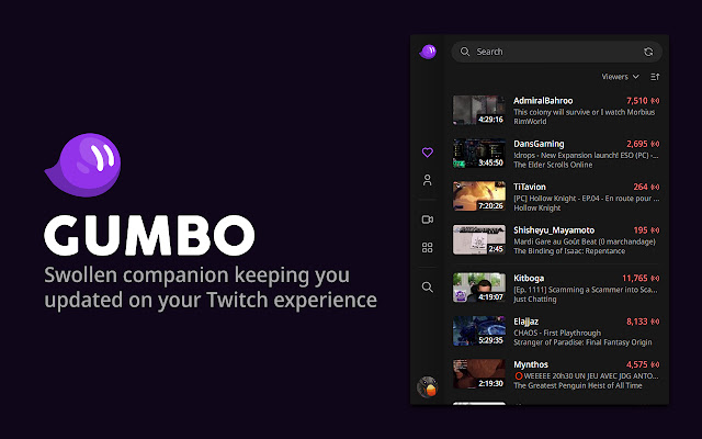 Gumbo: Twitch Companion from Chrome web store to be run with OffiDocs Chromium online Gumbo: Twitch Companion from Chrome web store to be run with OffiDocs Chromium online