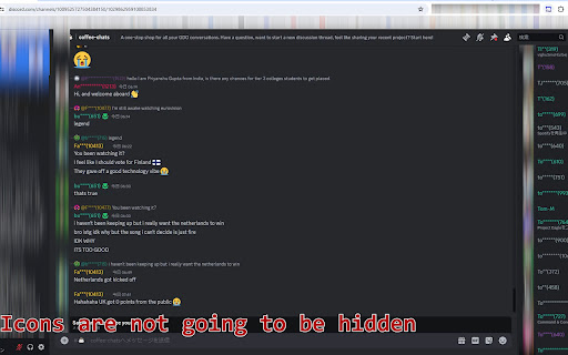 Hide Names on Discord — for Browser from Chrome web store to be run with OffiDocs Chromium online Hide Names on Discord — for Browser from Chrome web store to be run with OffiDocs Chromium online