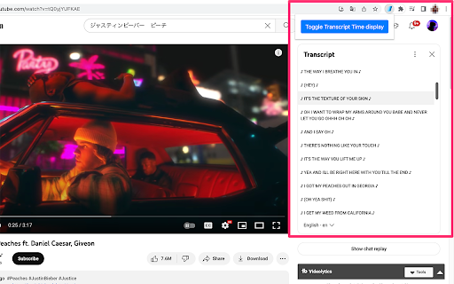Hide Transcript Time from Chrome web store to be run with OffiDocs Chromium online Hide Transcript Time from Chrome web store to be run with OffiDocs Chromium online