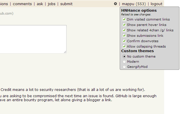 HNhance from Chrome web store to be run with OffiDocs Chromium online HNhance from Chrome web store to be run with OffiDocs Chromium online