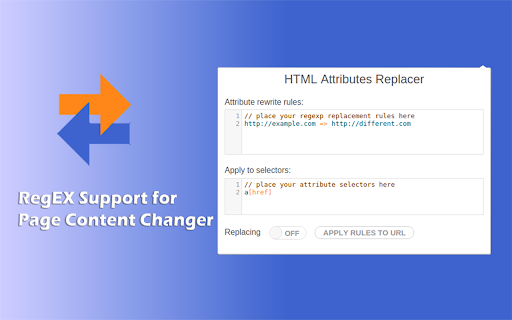 HTML Attributes Replacer from Chrome web store to be run with OffiDocs Chromium online HTML Attributes Replacer from Chrome web store to be run with OffiDocs Chromium online