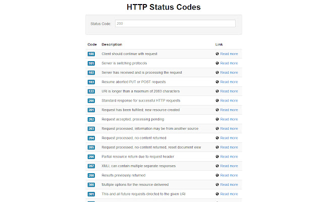 HTTP Status Codes from Chrome web store to be run with OffiDocs Chromium online HTTP Status Codes from Chrome web store to be run with OffiDocs Chromium online