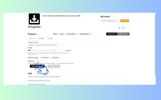 IGExporter Followers Exporter for Ins from Chrome web store to be run with OffiDocs Chromium online IGExporter Followers Exporter for Ins from Chrome web store to be run with OffiDocs Chromium online