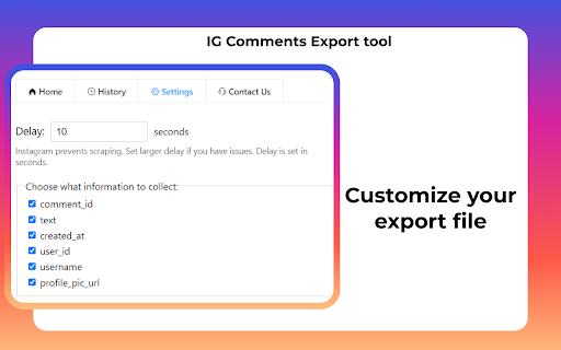 IG Exporter Scraper: Export Instagram Comments data to list from Chrome web store to be run with OffiDocs Chromium online IG Exporter Scraper: Export Instagram Comments data to list from Chrome web store to be run with OffiDocs Chromium online