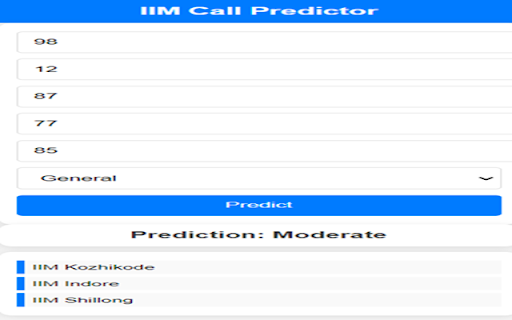 IIM Call Predictor from Chrome web store to be run with OffiDocs Chromium online IIM Call Predictor from Chrome web store to be run with OffiDocs Chromium online