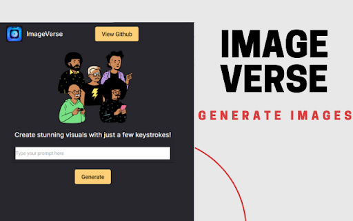 ImageVerse Generate Images for Chrome from Chrome web store to be run with OffiDocs Chromium online ImageVerse Generate Images for Chrome from Chrome web store to be run with OffiDocs Chromium online