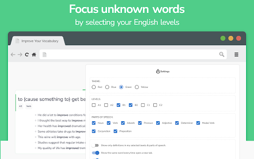 Improve Your English Vocabulary from Chrome web store to be run with OffiDocs Chromium online Improve Your English Vocabulary from Chrome web store to be run with OffiDocs Chromium online