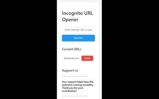 Incognito URL Opener from Chrome web store to be run with OffiDocs Chromium online Incognito URL Opener from Chrome web store to be run with OffiDocs Chromium online