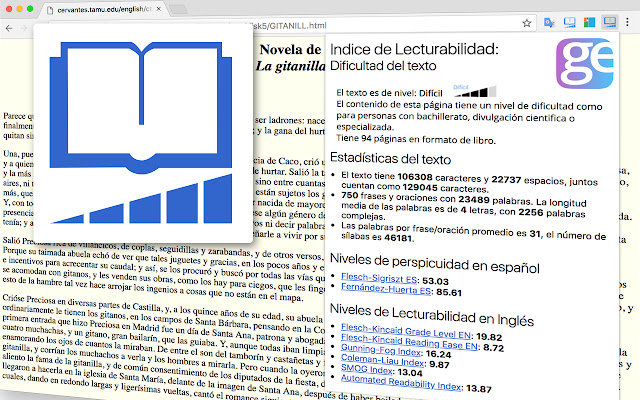 Indice de Lecturabilidad from Chrome web store to be run with OffiDocs Chromium online Indice de Lecturabilidad from Chrome web store to be run with OffiDocs Chromium online