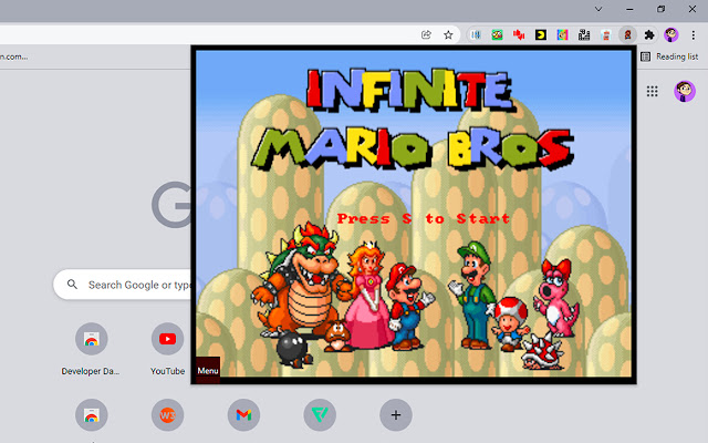 Infinite Mario Bros for Chrome™ from Chrome web store to be run with OffiDocs Chromium online Infinite Mario Bros for Chrome™ from Chrome web store to be run with OffiDocs Chromium online