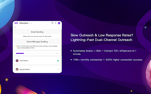 Influenbase TikTok Influencer Marketing from Chrome web store to be run with OffiDocs Chromium online Influenbase TikTok Influencer Marketing from Chrome web store to be run with OffiDocs Chromium online