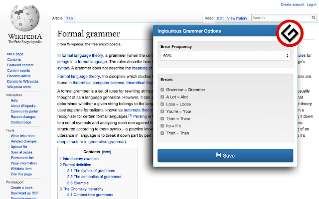 Inglourious Grammer from Chrome web store to be run with OffiDocs Chromium online Inglourious Grammer from Chrome web store to be run with OffiDocs Chromium online