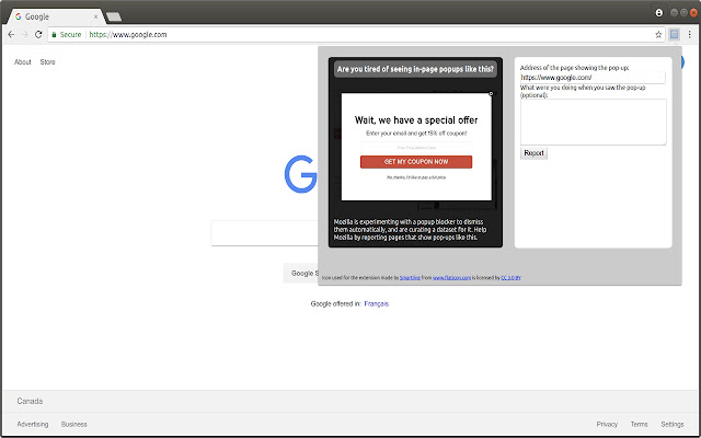 In Page Pop up Reporter from Chrome web store to be run with OffiDocs Chromium online In Page Pop up Reporter from Chrome web store to be run with OffiDocs Chromium online