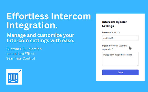 Intercom Injector from Chrome web store to be run with OffiDocs Chromium online Intercom Injector from Chrome web store to be run with OffiDocs Chromium online