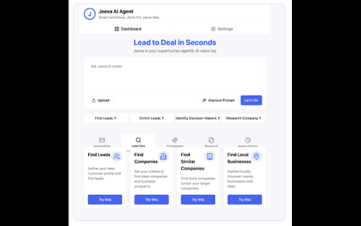 Jeeva AI Agent from Chrome web store to be run with OffiDocs Chromium online Jeeva AI Agent from Chrome web store to be run with OffiDocs Chromium online