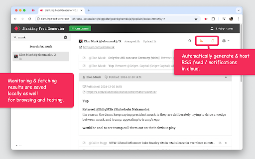 Jiant.ing Monitor RSS Feed Generator from Chrome web store to be run with OffiDocs Chromium online Jiant.ing Monitor RSS Feed Generator from Chrome web store to be run with OffiDocs Chromium online