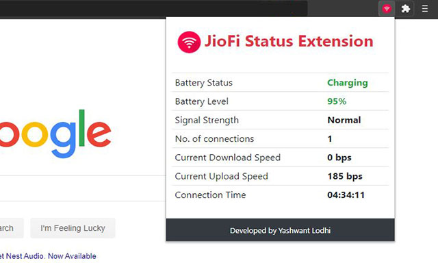 JioFi Status Extension from Chrome web store to be run with OffiDocs Chromium online JioFi Status Extension from Chrome web store to be run with OffiDocs Chromium online