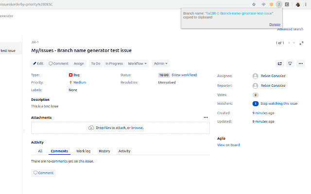 JIRA Issue Branch Name Generator from Chrome web store to be run with OffiDocs Chromium online JIRA Issue Branch Name Generator from Chrome web store to be run with OffiDocs Chromium online
