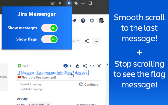 Jira Messenger from Chrome web store to be run with OffiDocs Chromium online Jira Messenger from Chrome web store to be run with OffiDocs Chromium online
