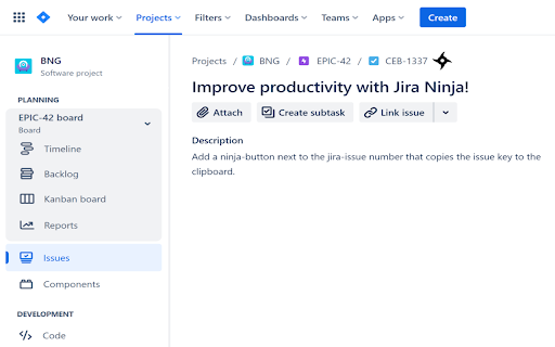 Jira Ninja from Chrome web store to be run with OffiDocs Chromium online Jira Ninja from Chrome web store to be run with OffiDocs Chromium online