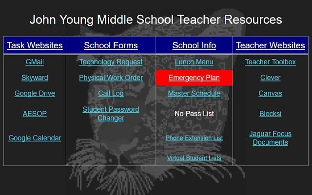 John Young Middle School Teacher Resource from Chrome web store to be run with OffiDocs Chromium online John Young Middle School Teacher Resource from Chrome web store to be run with OffiDocs Chromium online