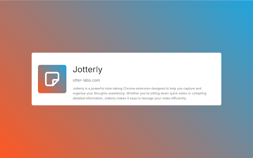 Jotterly from Chrome web store to be run with OffiDocs Chromium online Jotterly from Chrome web store to be run with OffiDocs Chromium online