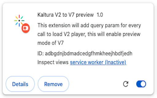 Kaltura V2 to V7 preview from Chrome web store to be run with OffiDocs Chromium online Kaltura V2 to V7 preview from Chrome web store to be run with OffiDocs Chromium online