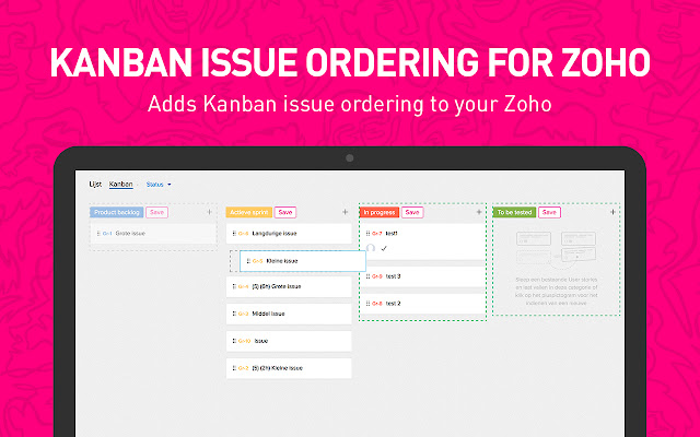 Kanban issue ordering for Zoho from Chrome web store to be run with OffiDocs Chromium online Kanban issue ordering for Zoho from Chrome web store to be run with OffiDocs Chromium online